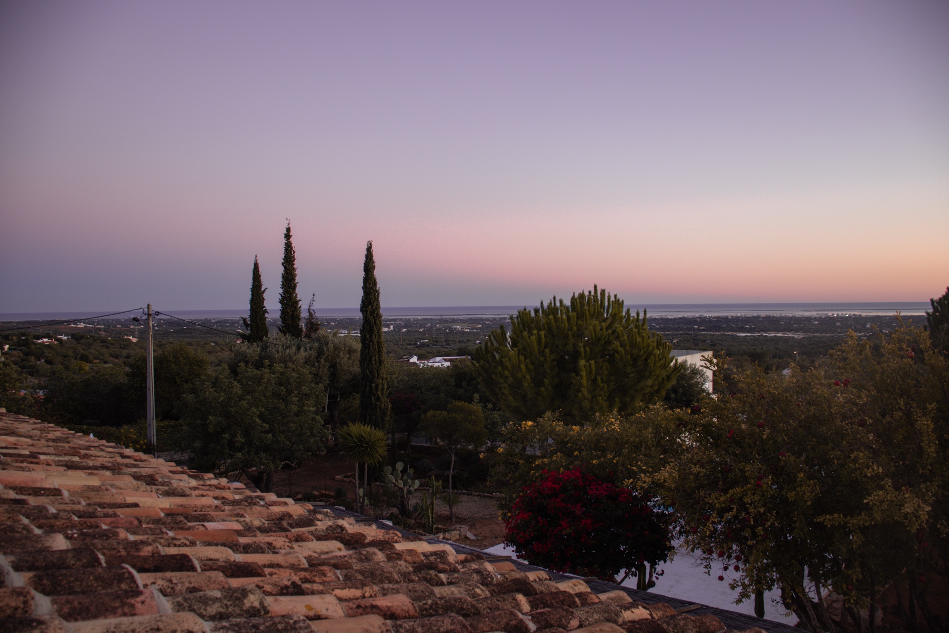 Vista panorâmica ao entardecer